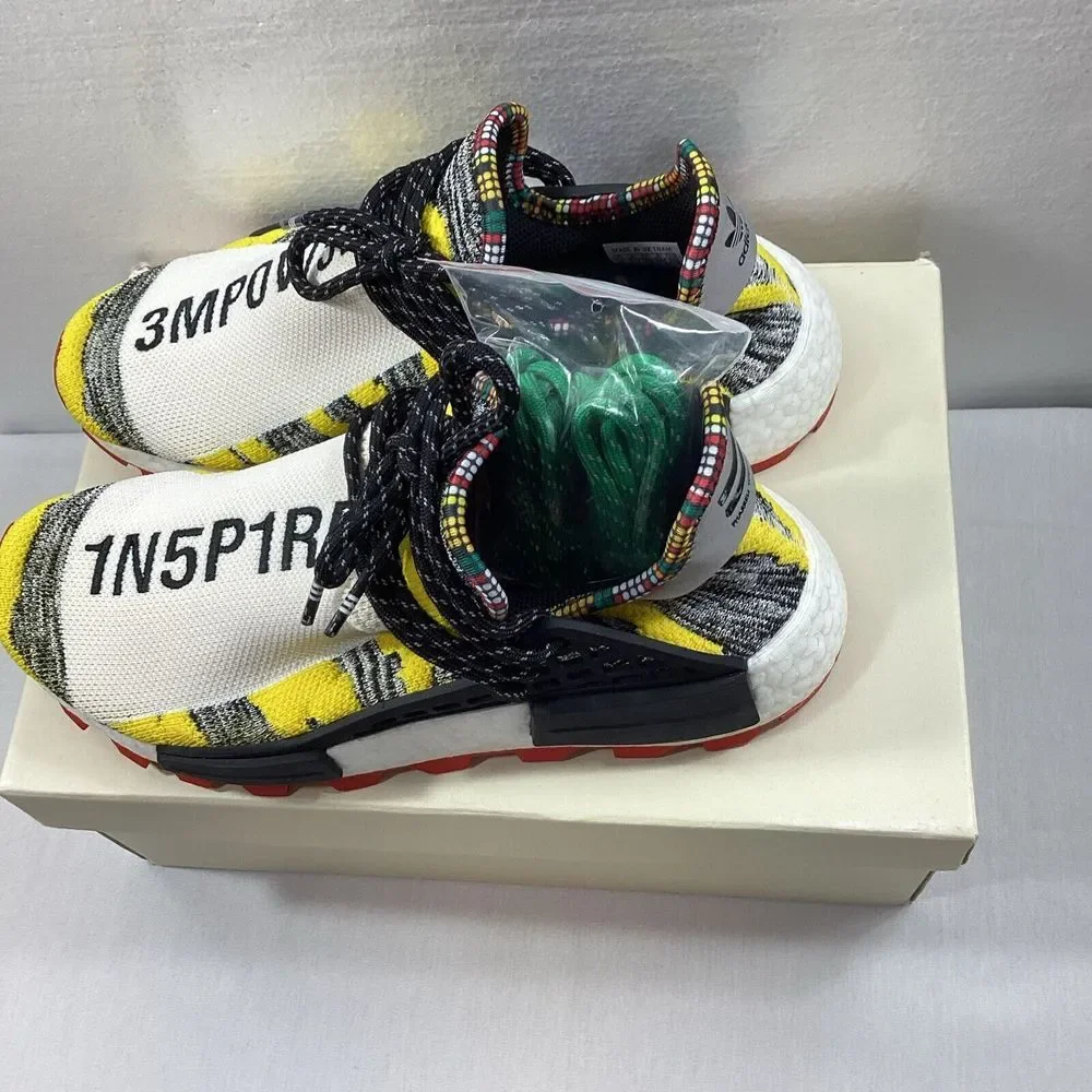 Adidas NMD Hu‎ Pharrell Solar Pack Red White Black Yellow Men's Sz 6 SKU # 3017